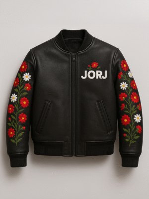 Jorj Leather Floral Jacket